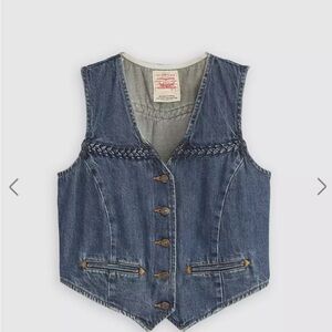 Levi's Blue Denim Braided Vest